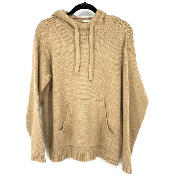 Marine Layer Pullover Hoodie Sweater Womens Size Medium Tan Wool Alpaca Blend - Picture 1 of 6